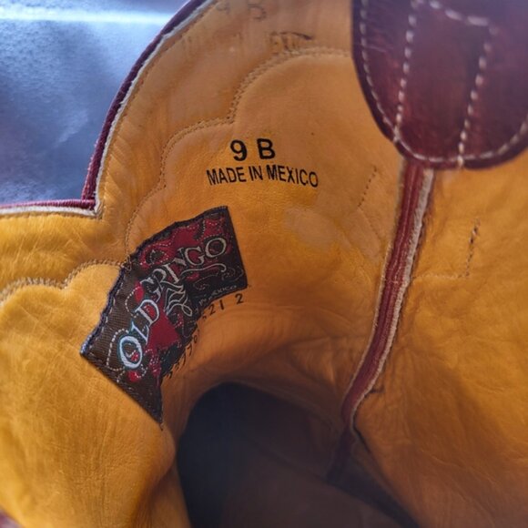 Old Gringo Pre Owned Burgundy Embroidered Butterfly Boots - Picture 7 of 7